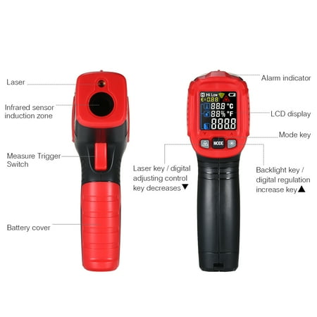 Infrarot Thermometer Pyrometer LCD Laser Temperatur IR Distanz 12:1-50~380℃ Neu